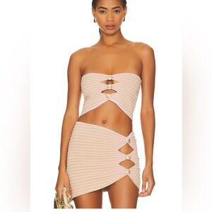 Retrofete Pink and Tan Adelie top and matching skirt